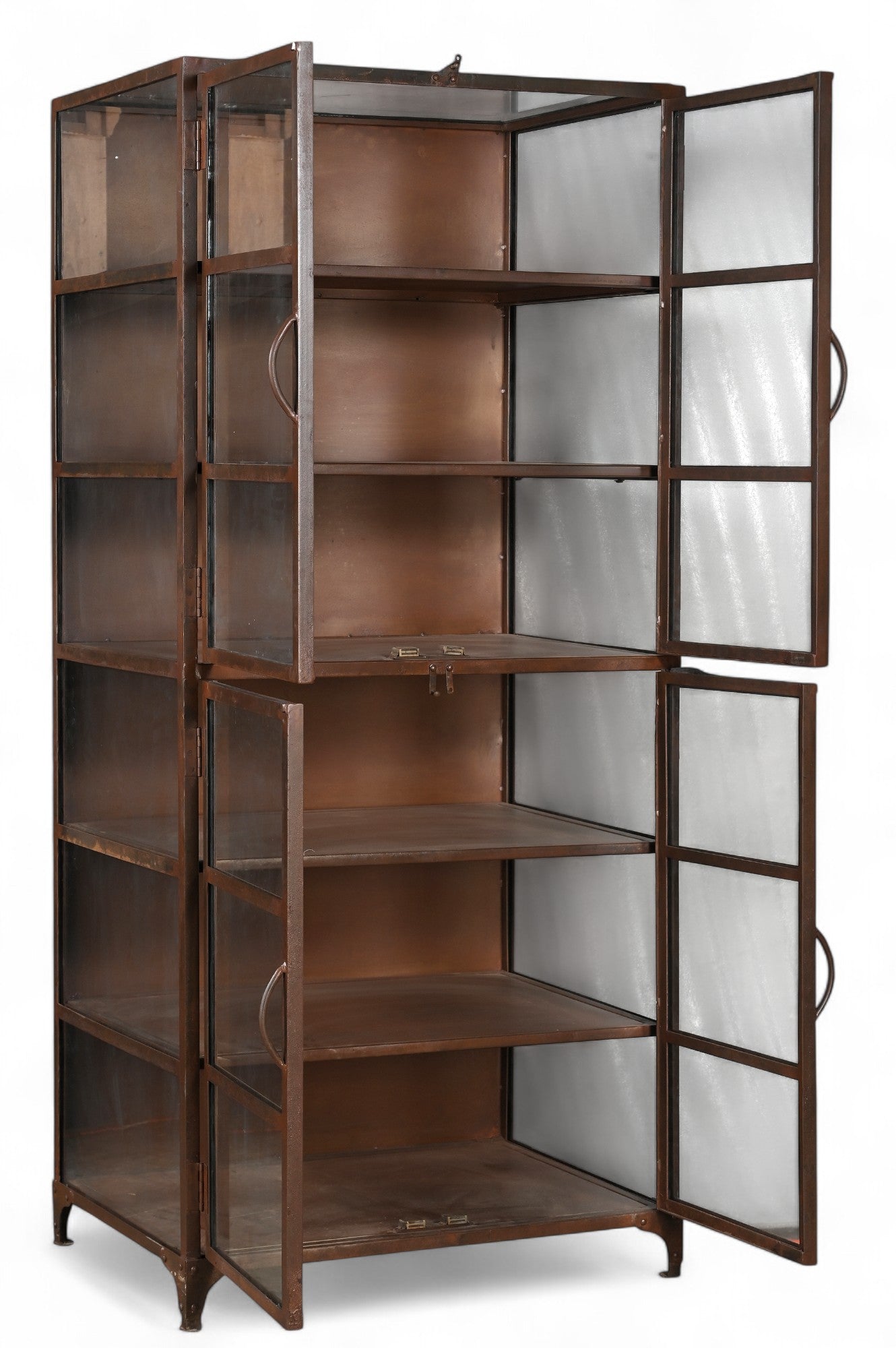 Vintage Iron Glass Display Cabinet