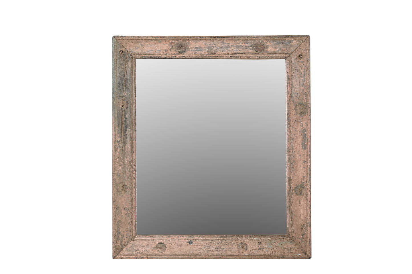 Vintage Teak Wood Square Mirror