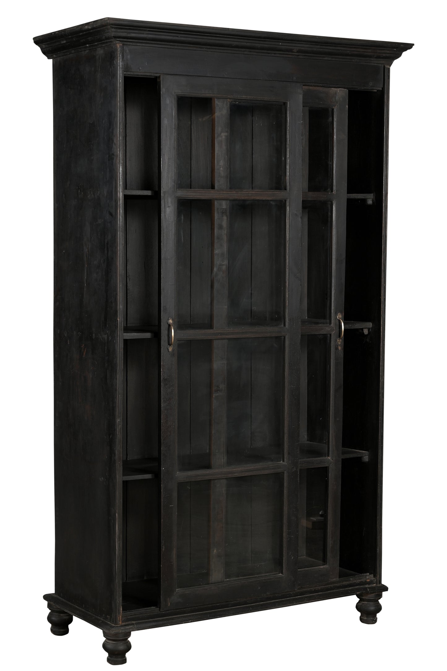 Vintage Teak Wood Glass Cabinet