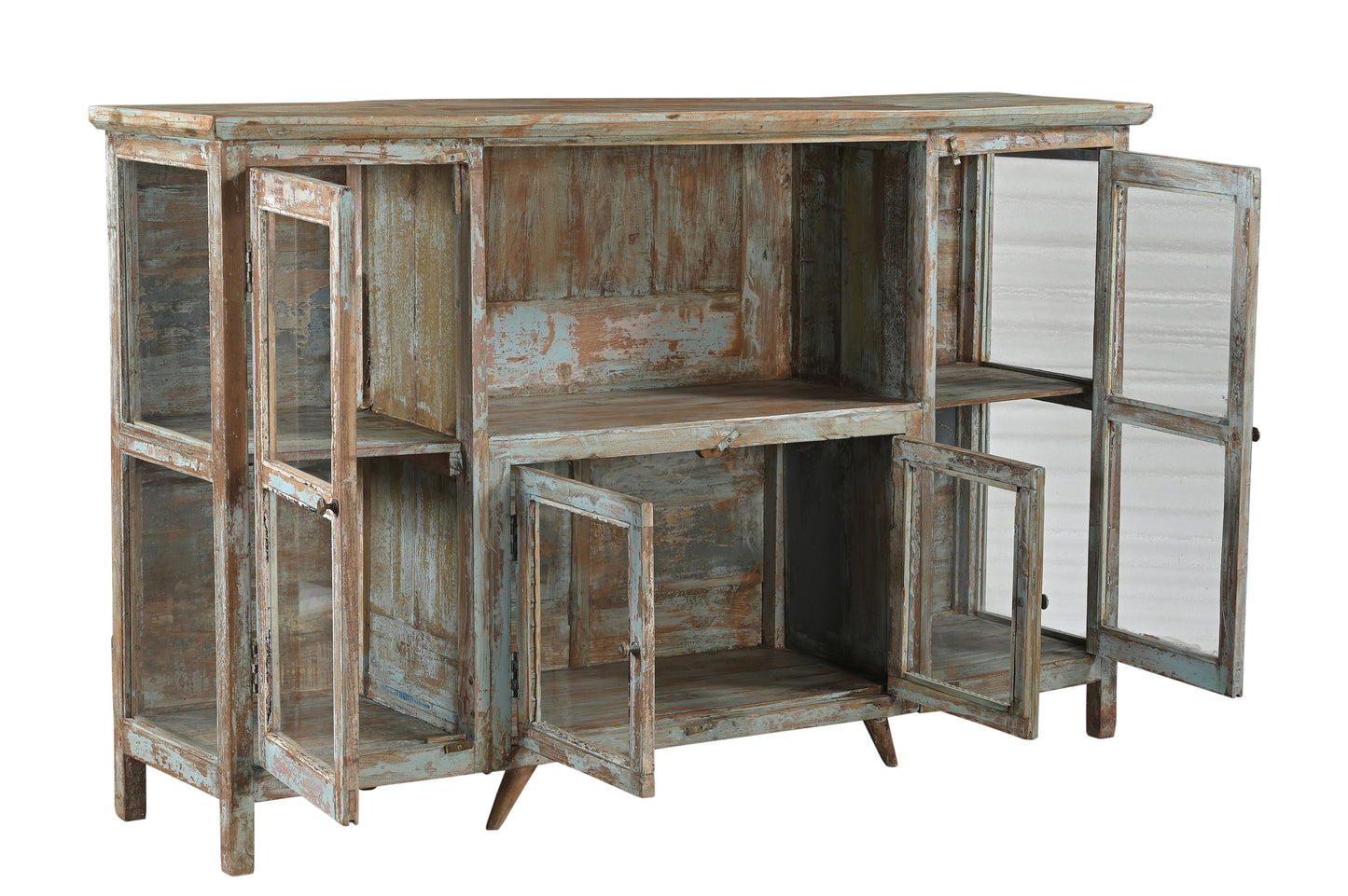 Vintage Teak Glass Display Sideboard