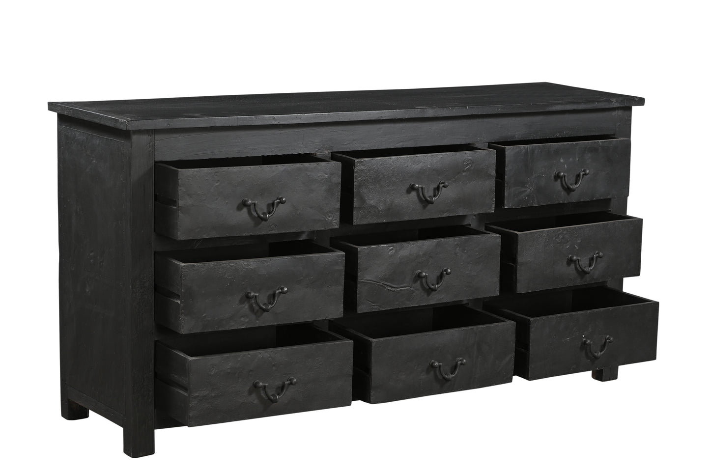 Vintage Teak Wood 9 Drawer Chest of Drawers