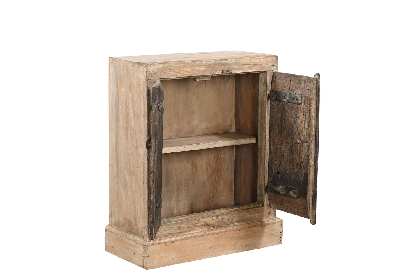 Vintage Teak, Recycled Wood and Iron Cabinet