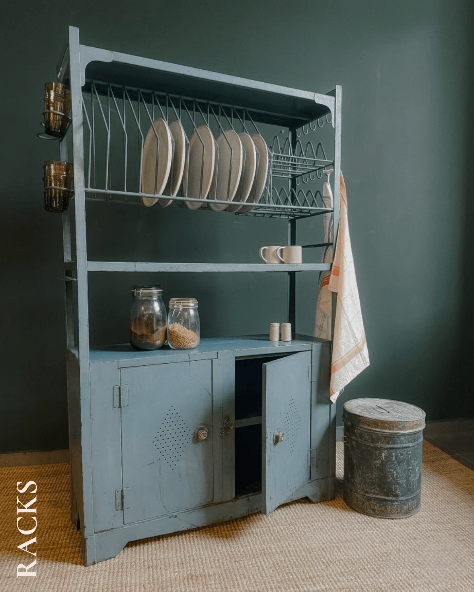 Vintage iron kitchen rack.