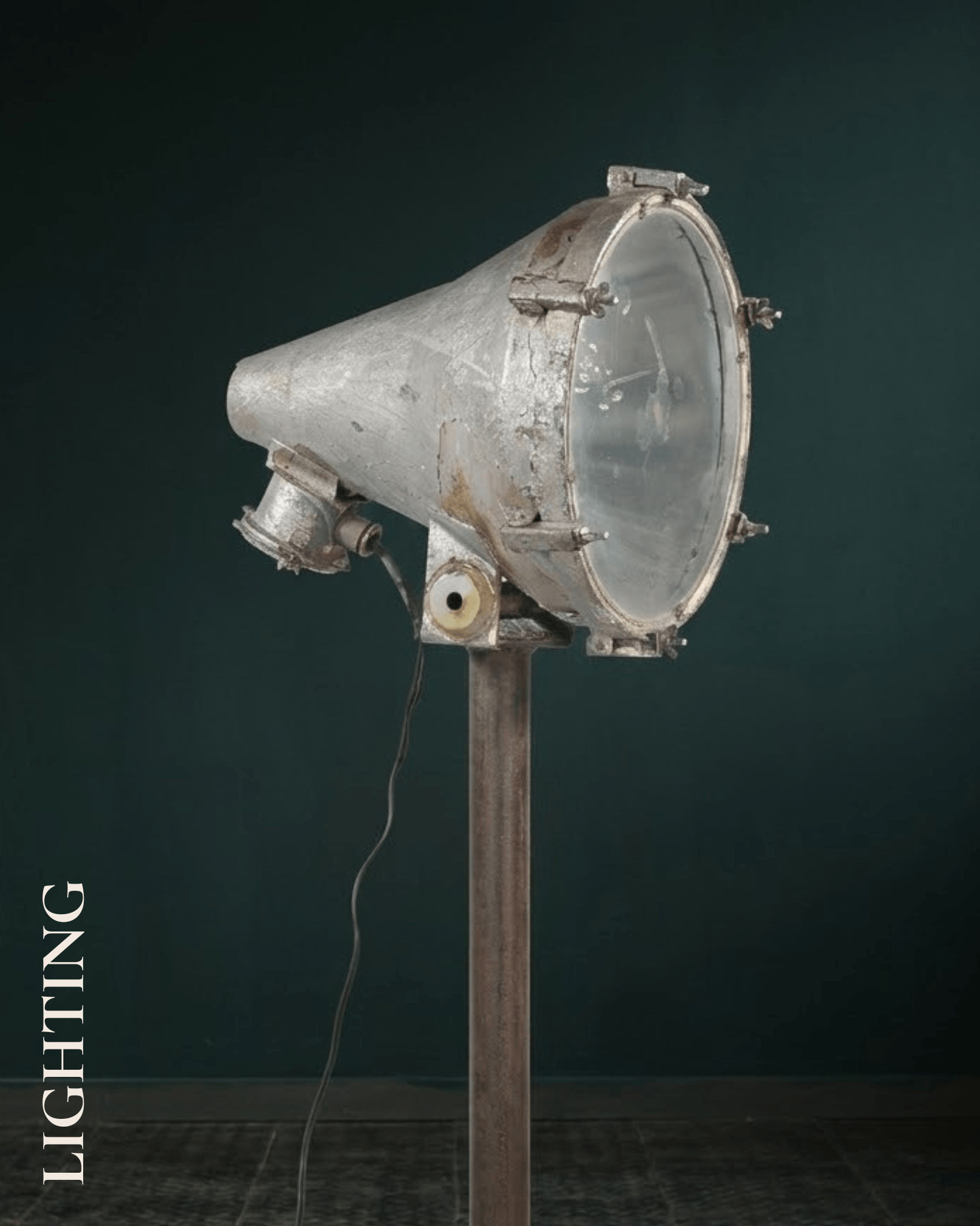 Industrial iron vintage floor lamp.