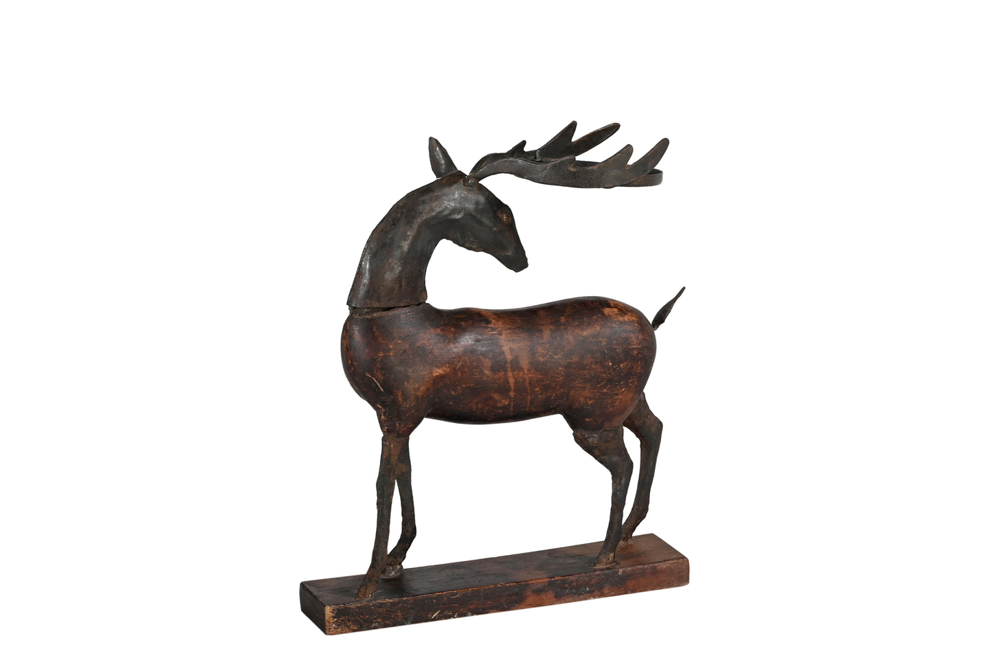 Iron and Mango Wood Candle Holder