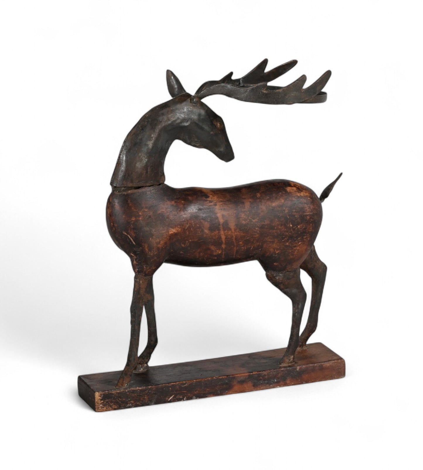 Iron and Mango Wood Candle Holder