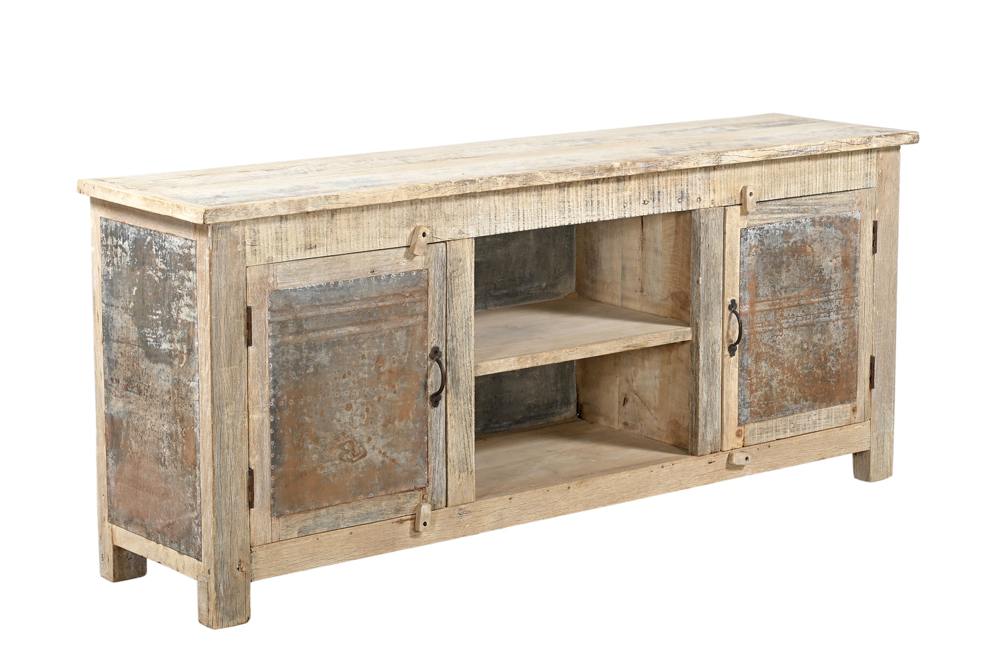 Aparador de plasma de hierro y madera reciclada