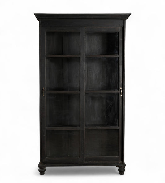 Vintage Teak Wood Glass Cabinet