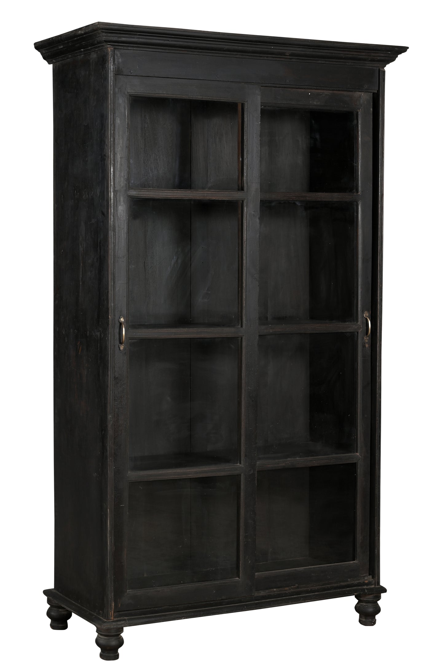 Vintage Teak Wood Glass Cabinet