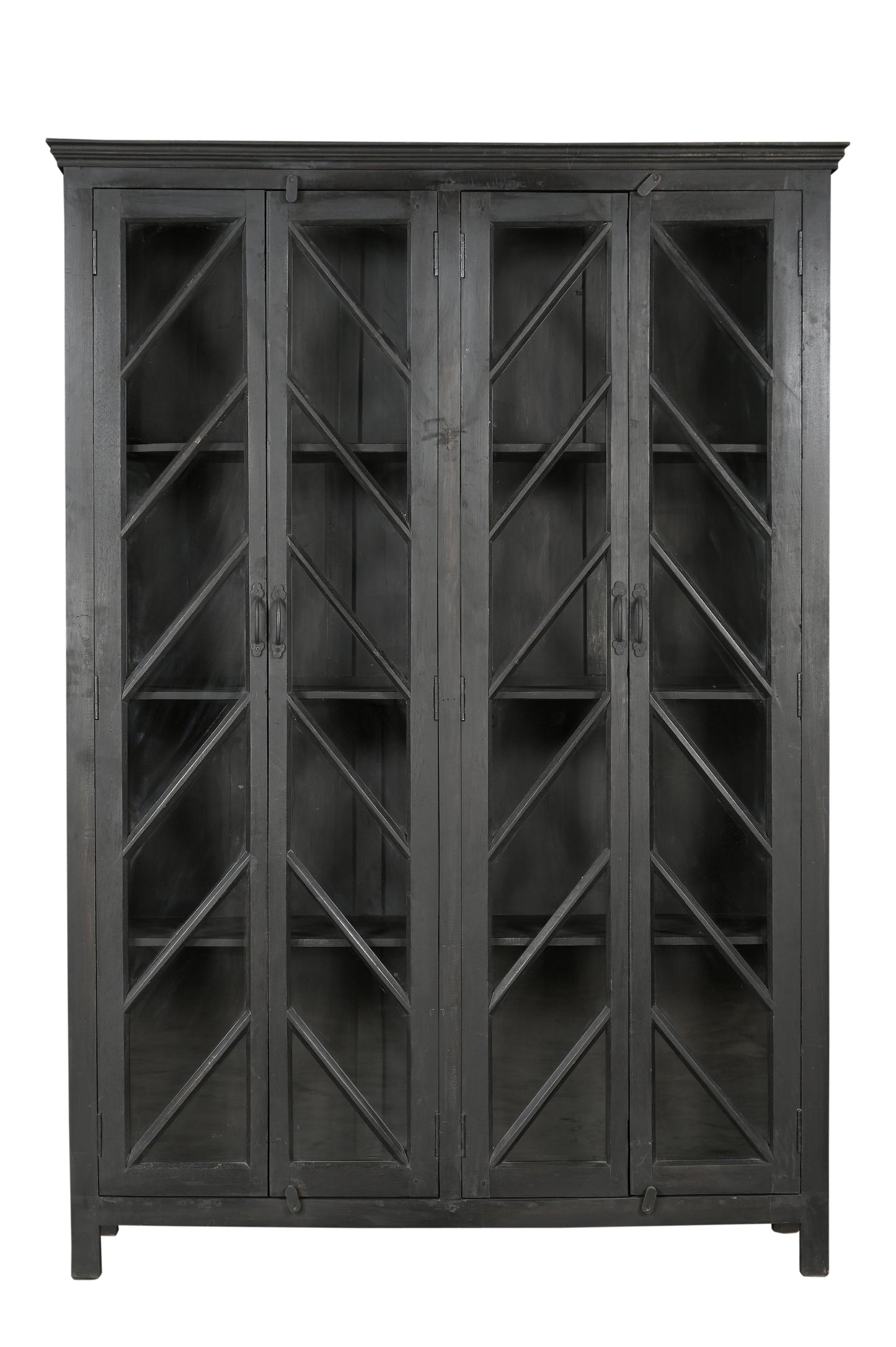 Vitrina de teca, madera reciclada y vidrio