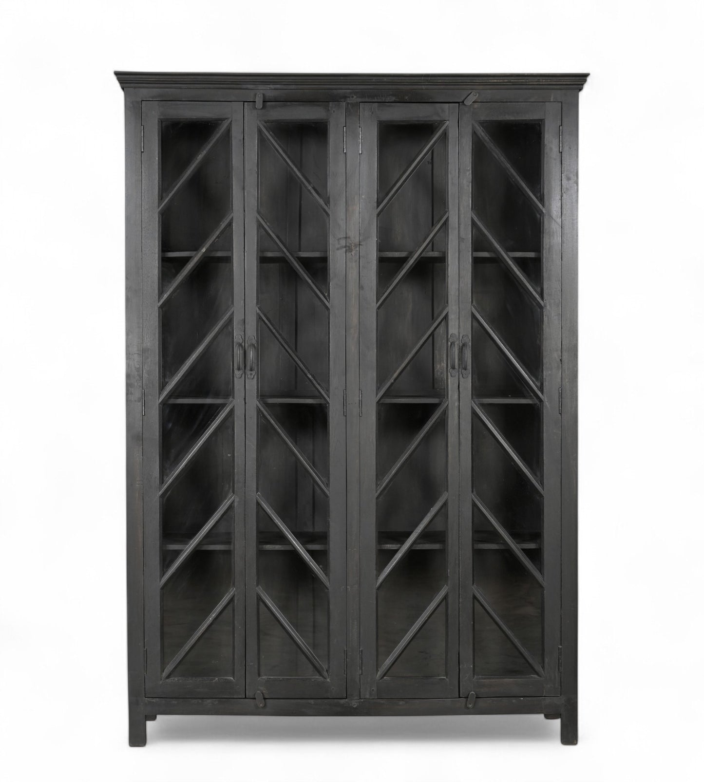 Vitrina de teca, madera reciclada y vidrio