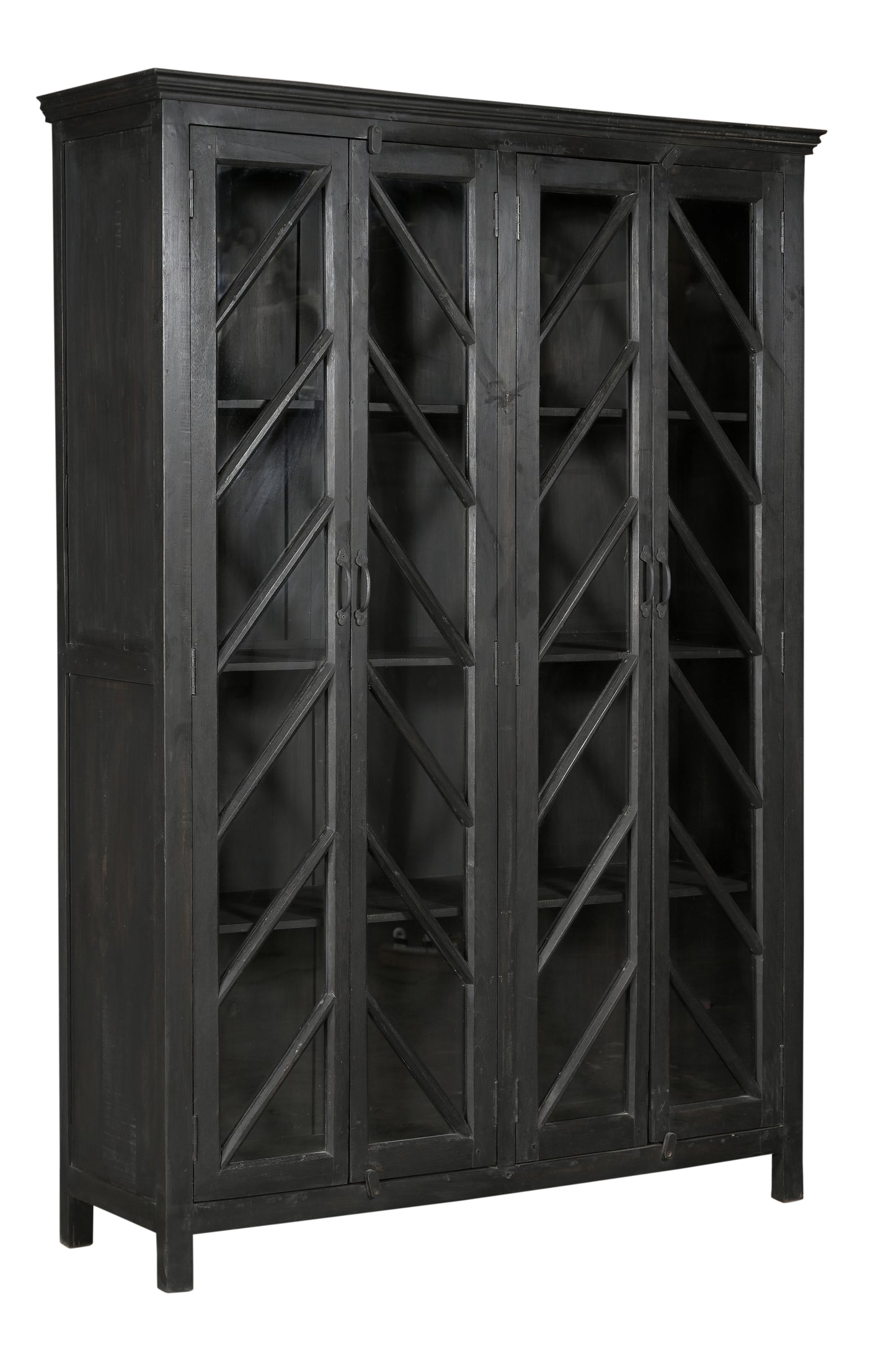 Vitrina de teca, madera reciclada y vidrio