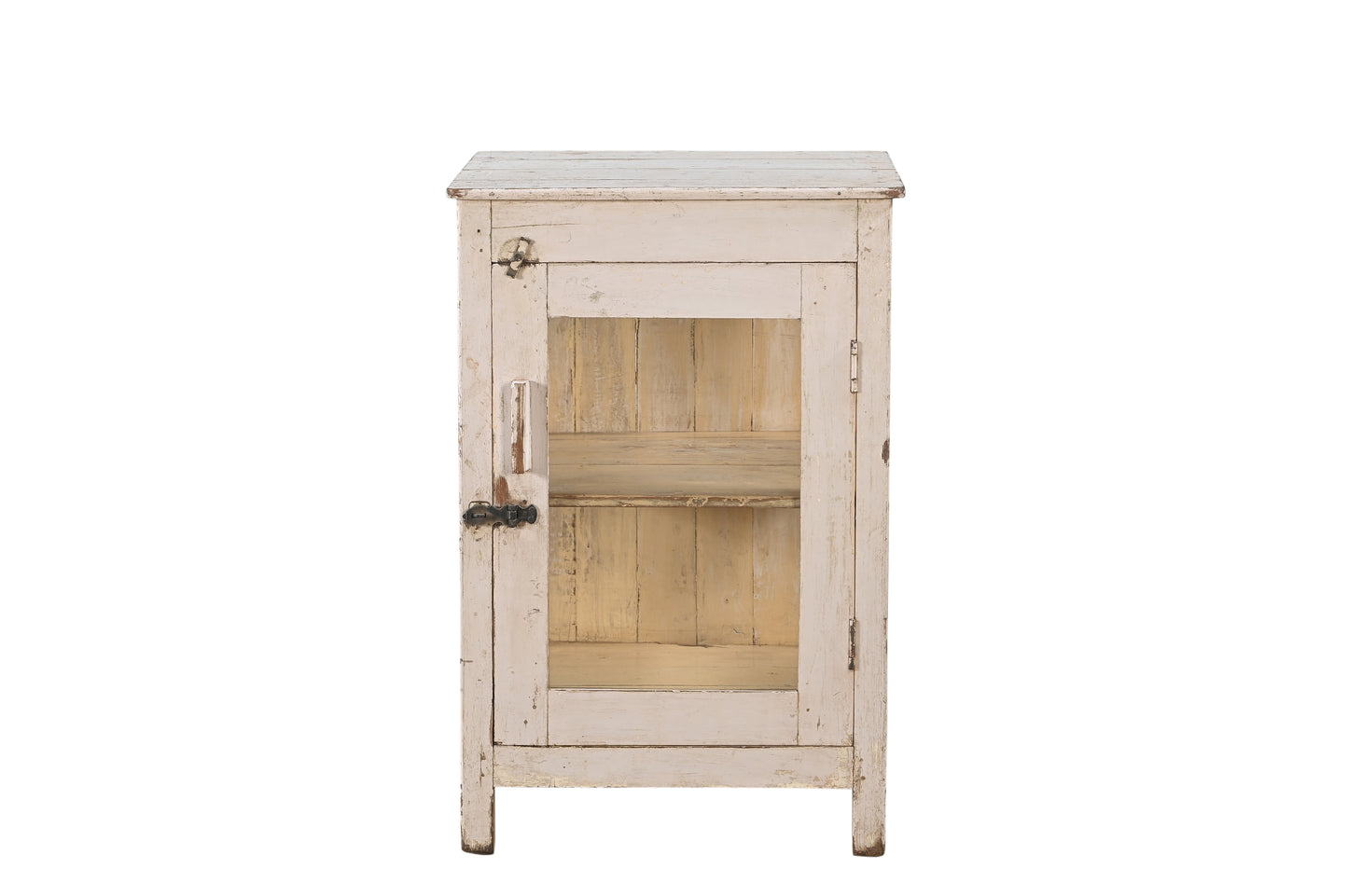 Vintage Teak Wood and Glass Side Cabinet