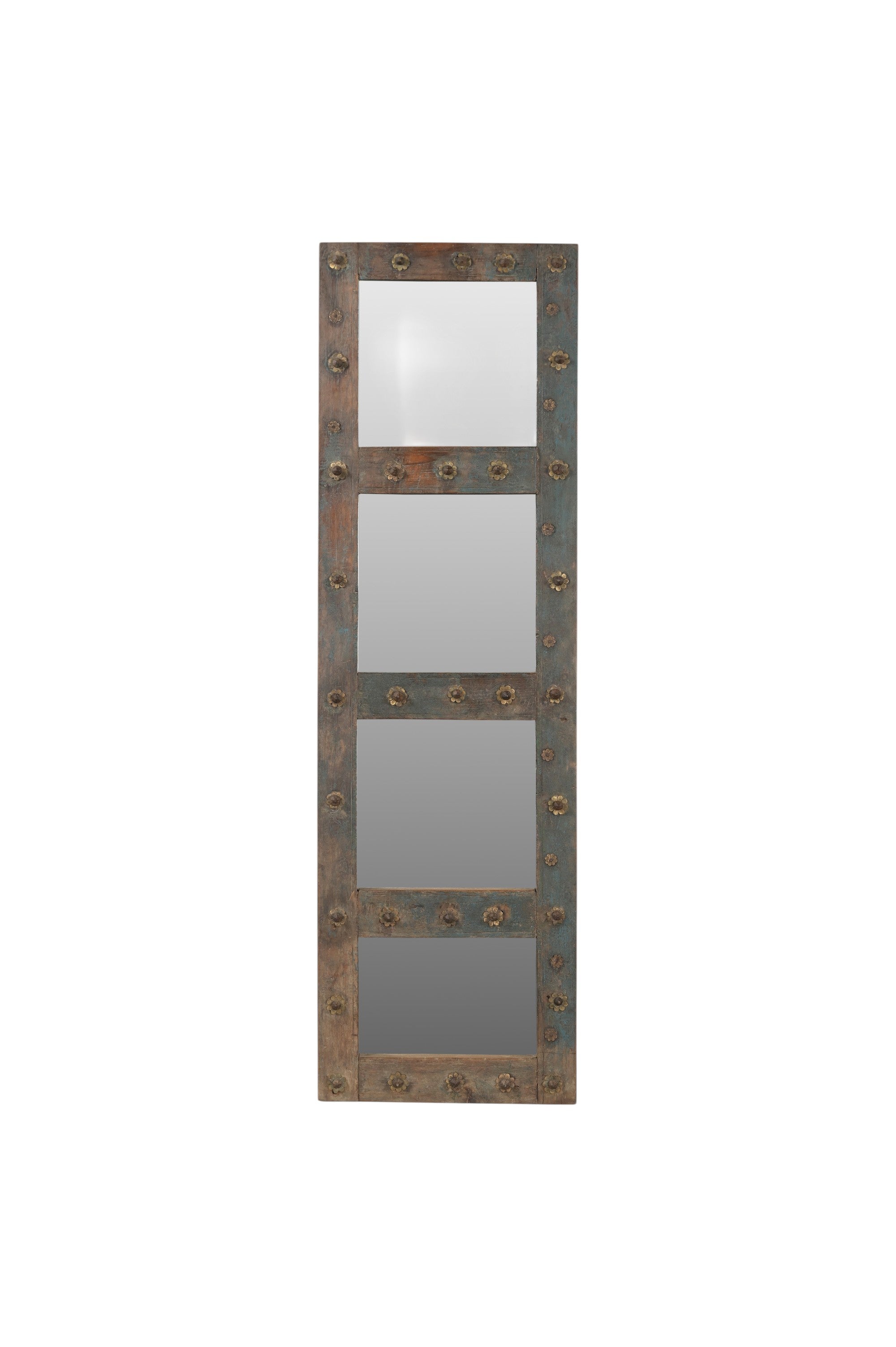 Reclaimed Wooden Mirror Fitted Wall Panel