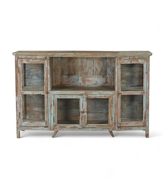 Vintage Teak Glass Display Sideboard