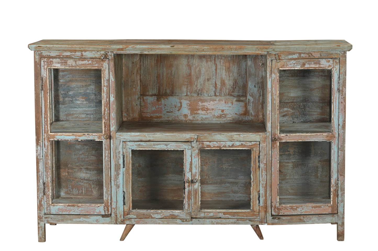 Aparador vintage de teca y cristal