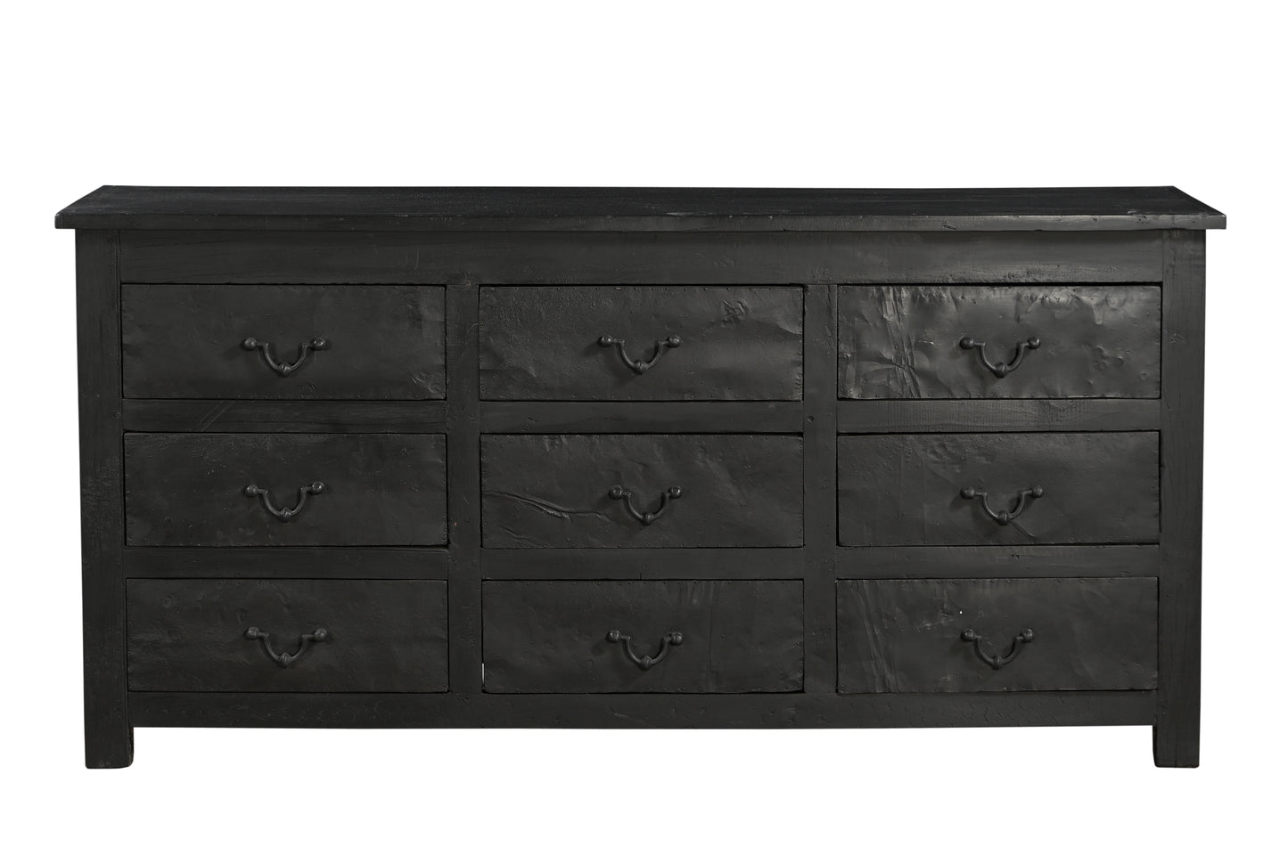 Cómoda vintage de madera de teca con 9 cajones