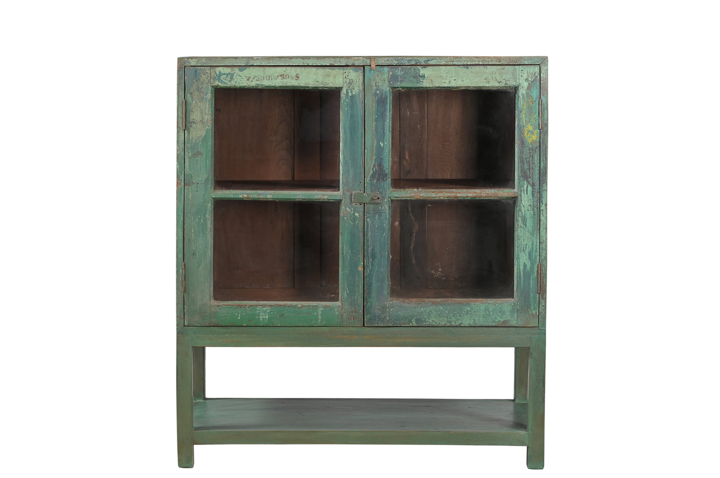 Vintage Teak Wood and Glass Display Cabinet