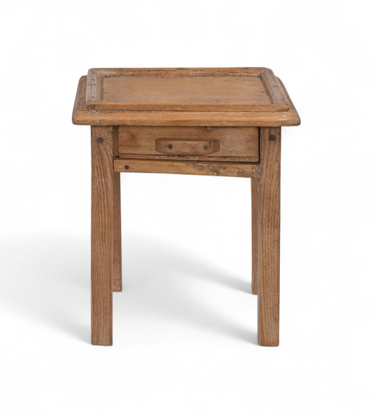 Vintage Teak Wood Side Table with Drawer