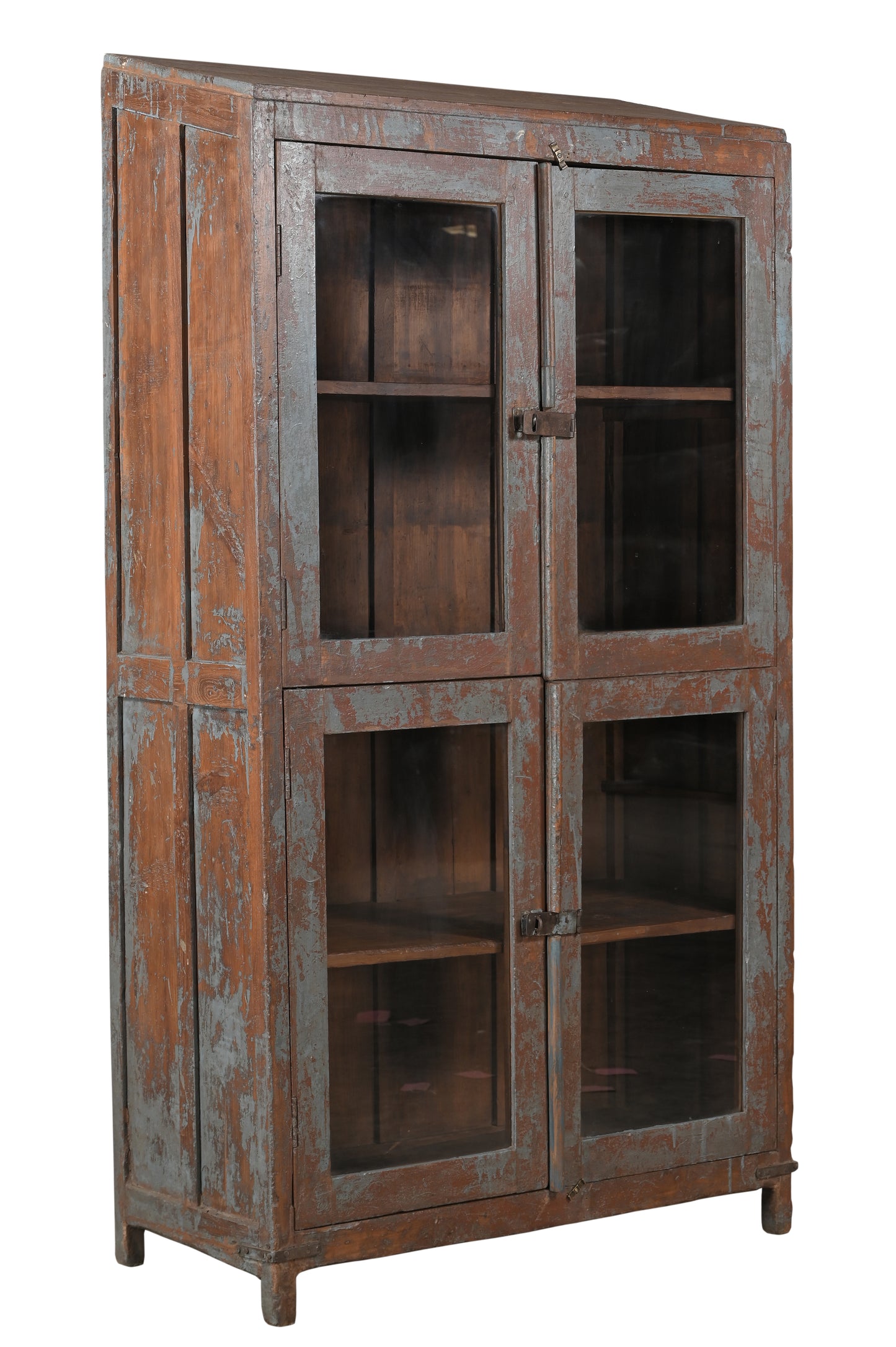 Vitrina vintage de madera de teca y cristal