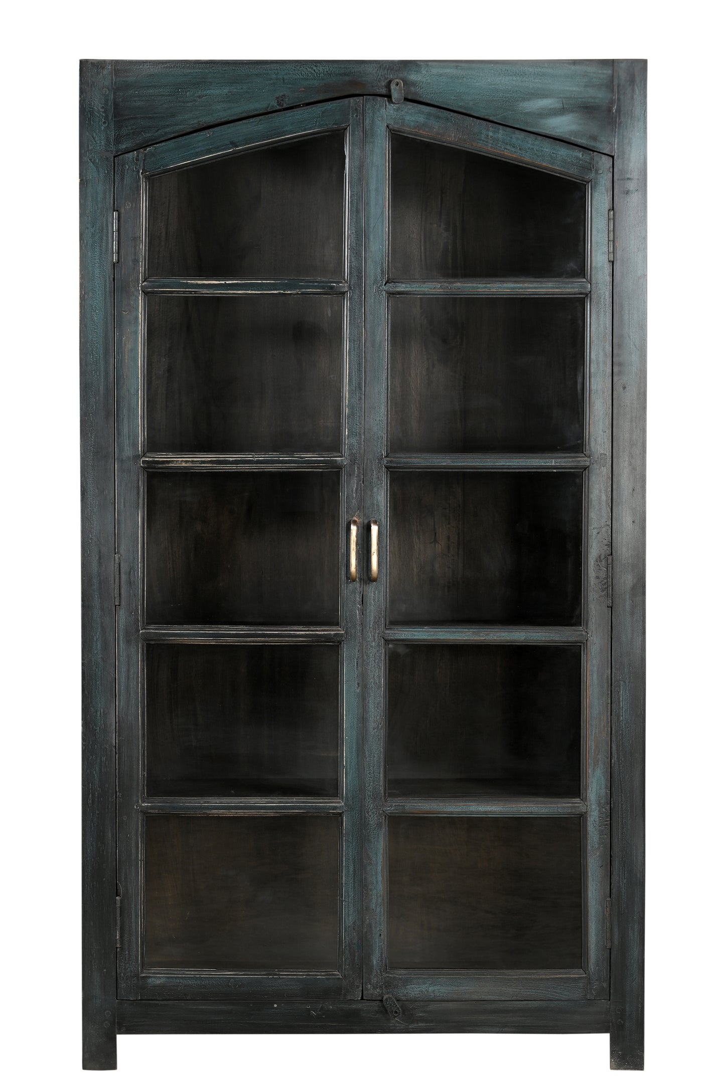 Vitrina vintage de madera de teca y cristal