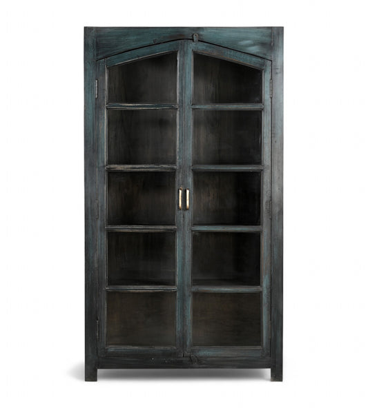 Vintage Teak Wood and Glass Display Cabinet