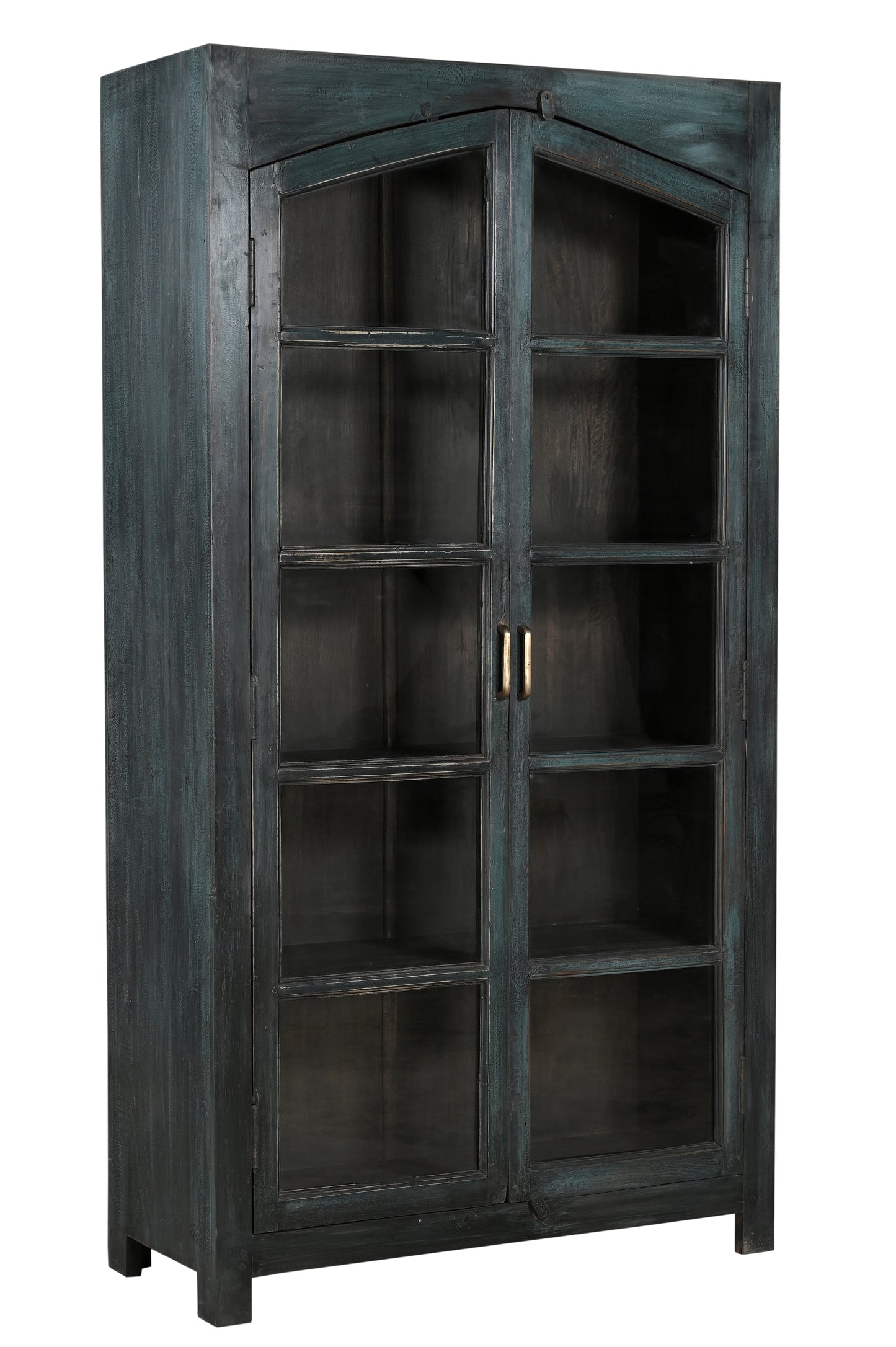 Vitrina vintage de madera de teca y cristal