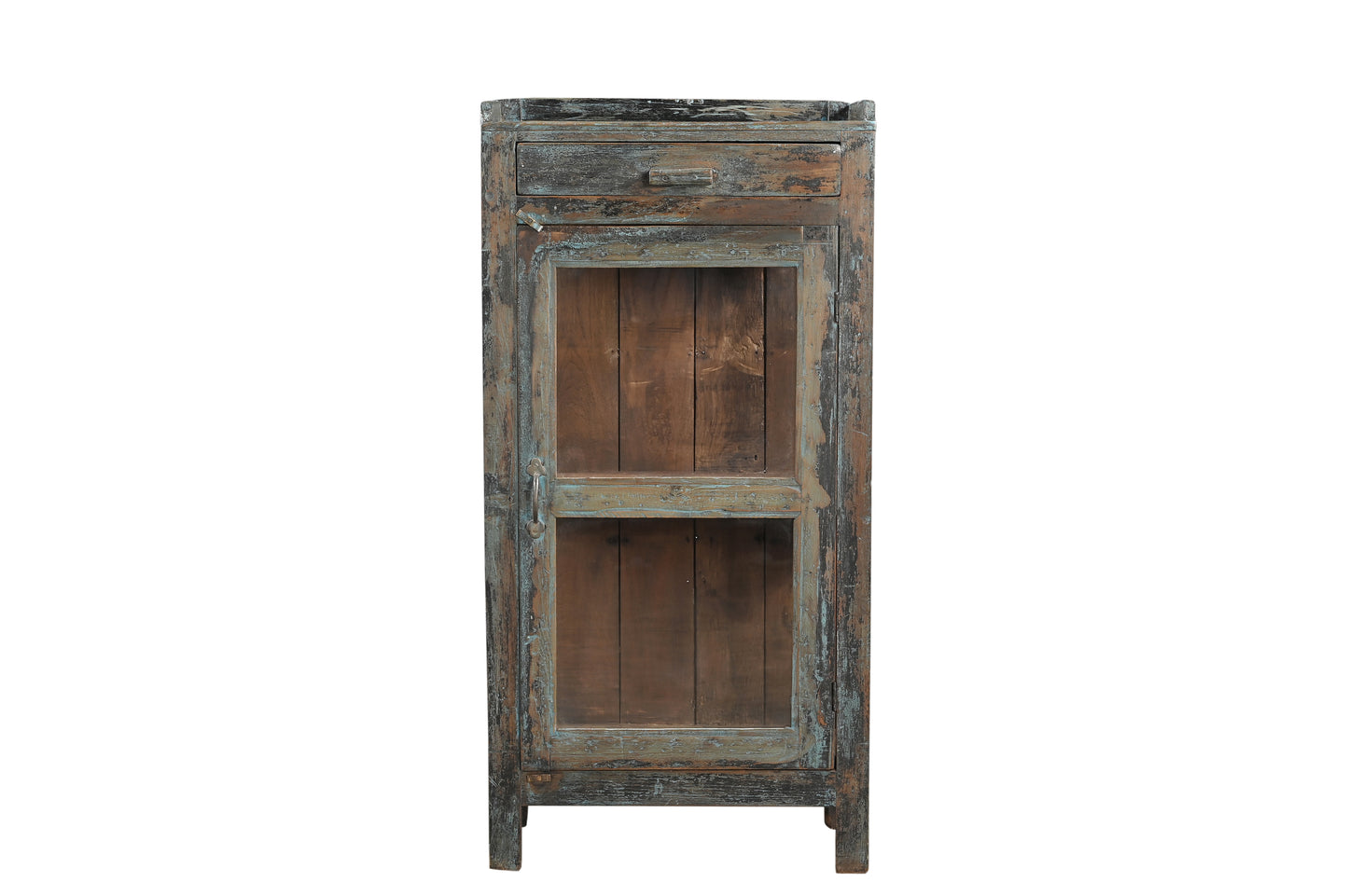 Vintage Teak Wood and Glass Showcase Cabinet