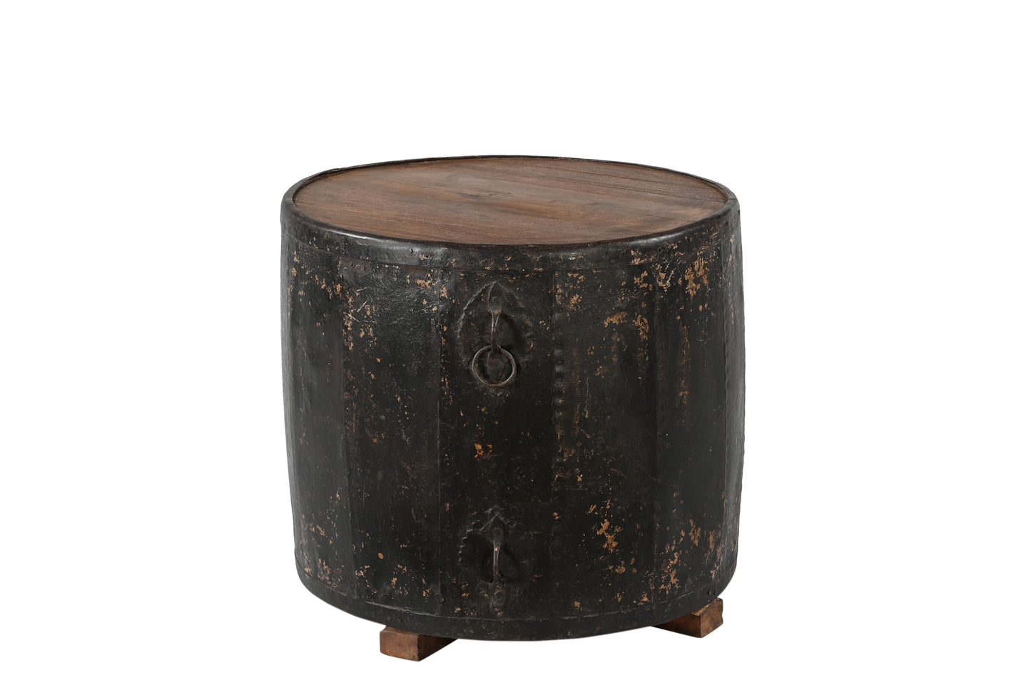 Mesa auxiliar vintage de hierro y teca