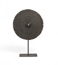 Reclaimed Wooden Wheel on Iron Stand