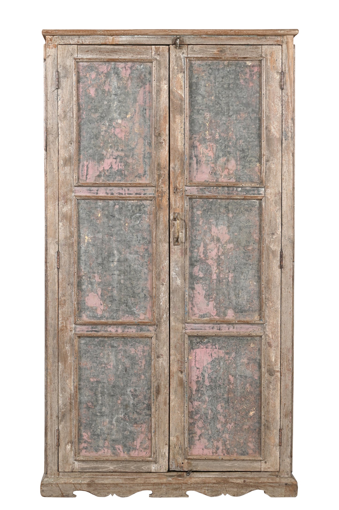 Vintage Teak Wood and Iron Wardrobe