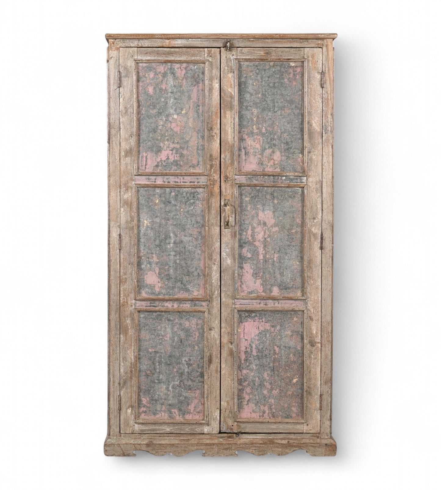 Vintage Teak Wood and Iron Wardrobe