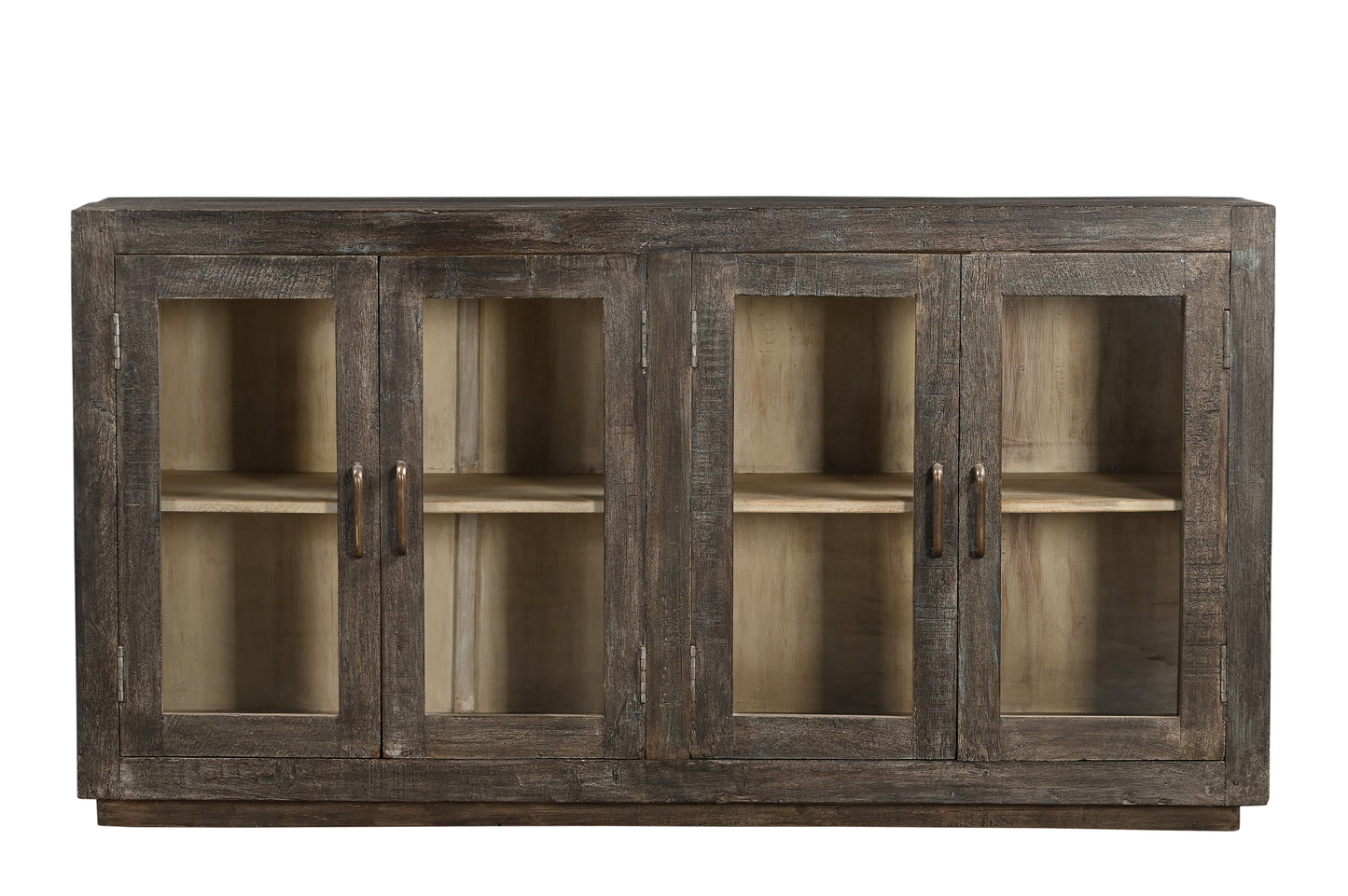 Aparador de madera de mango y vidrio