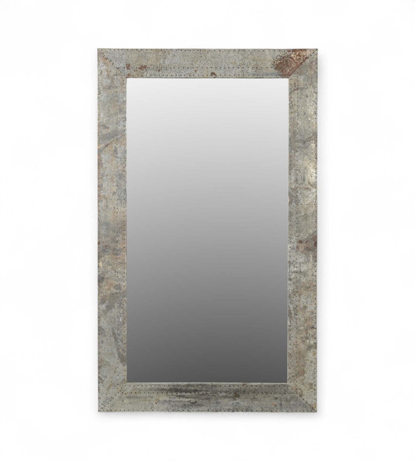 Espejo de madera reciclada y hierro forjado