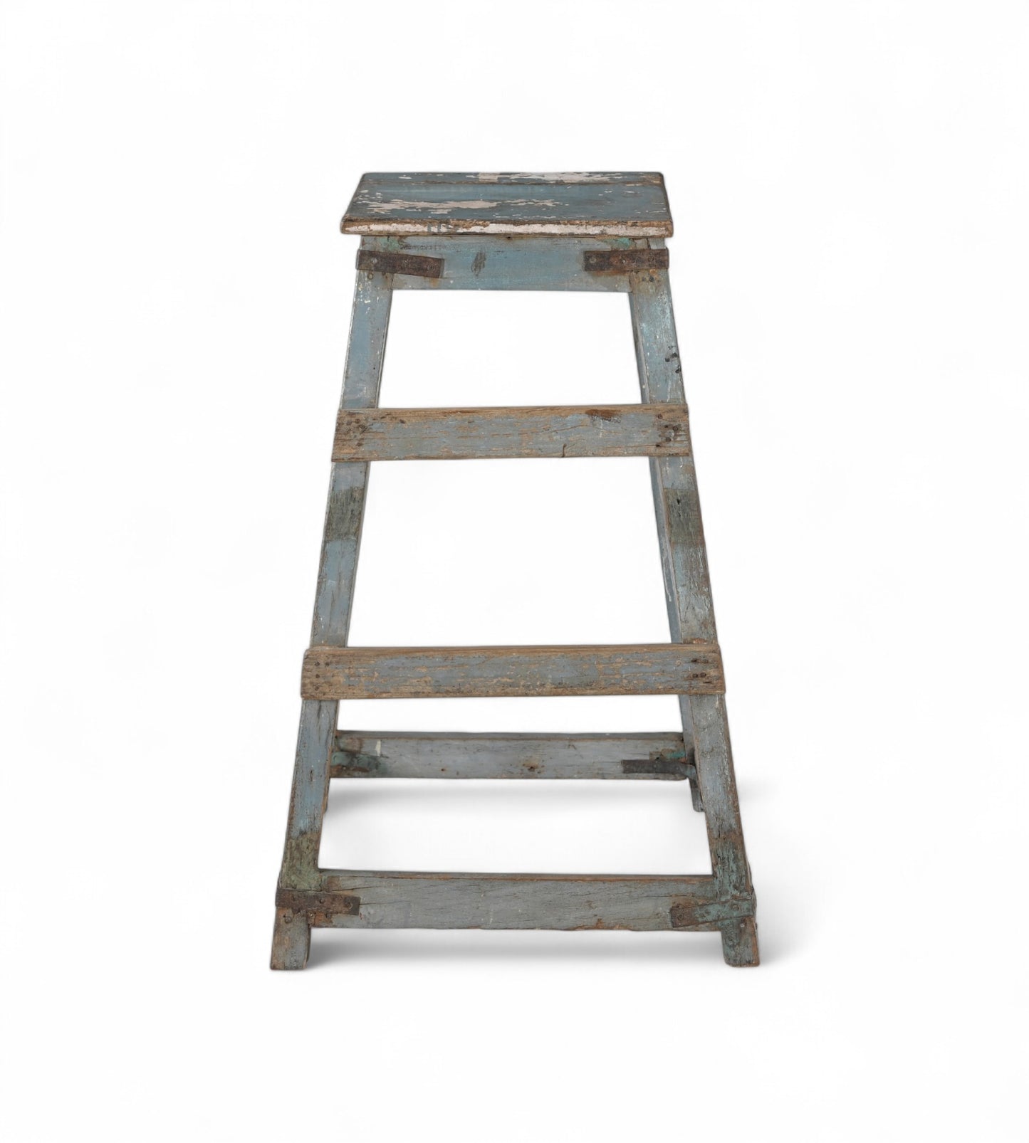 Vintage Teak Wood Ladder Stool