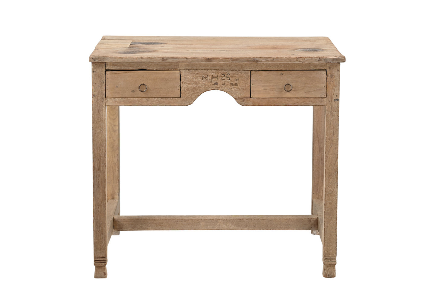 Escritorio de madera reciclada con dos cajones