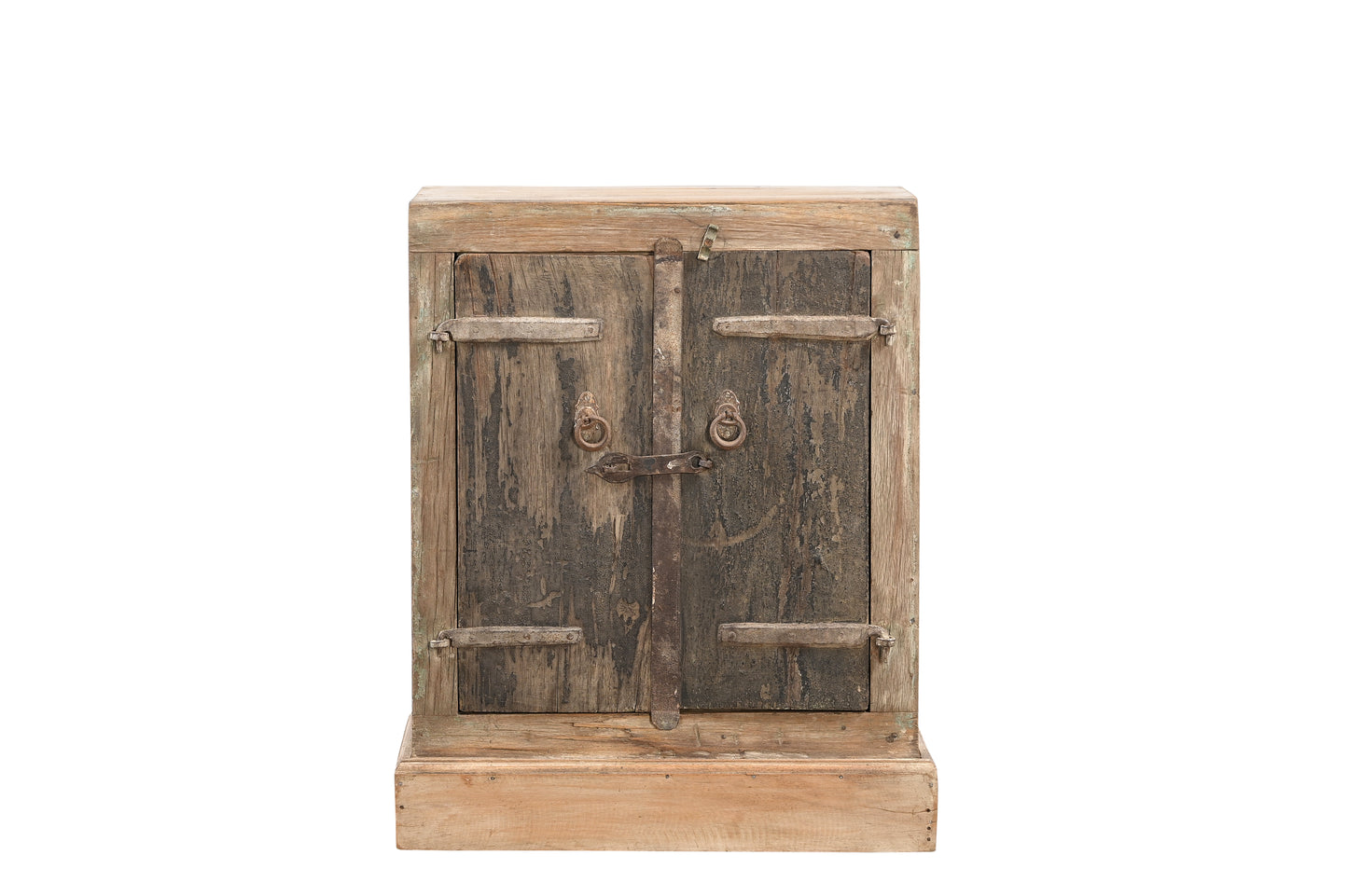 Vintage Teak, Recycled Wood and Iron Cabinet