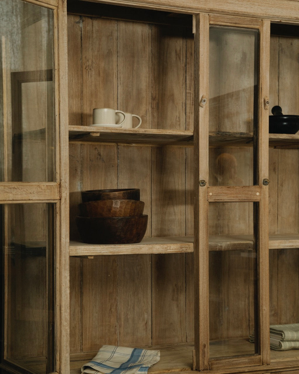 Vintage Teak Glass Cabinet