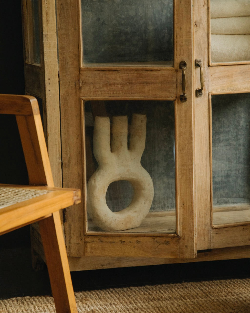 Reclaimed Wood, Iron and Glass Cabinet