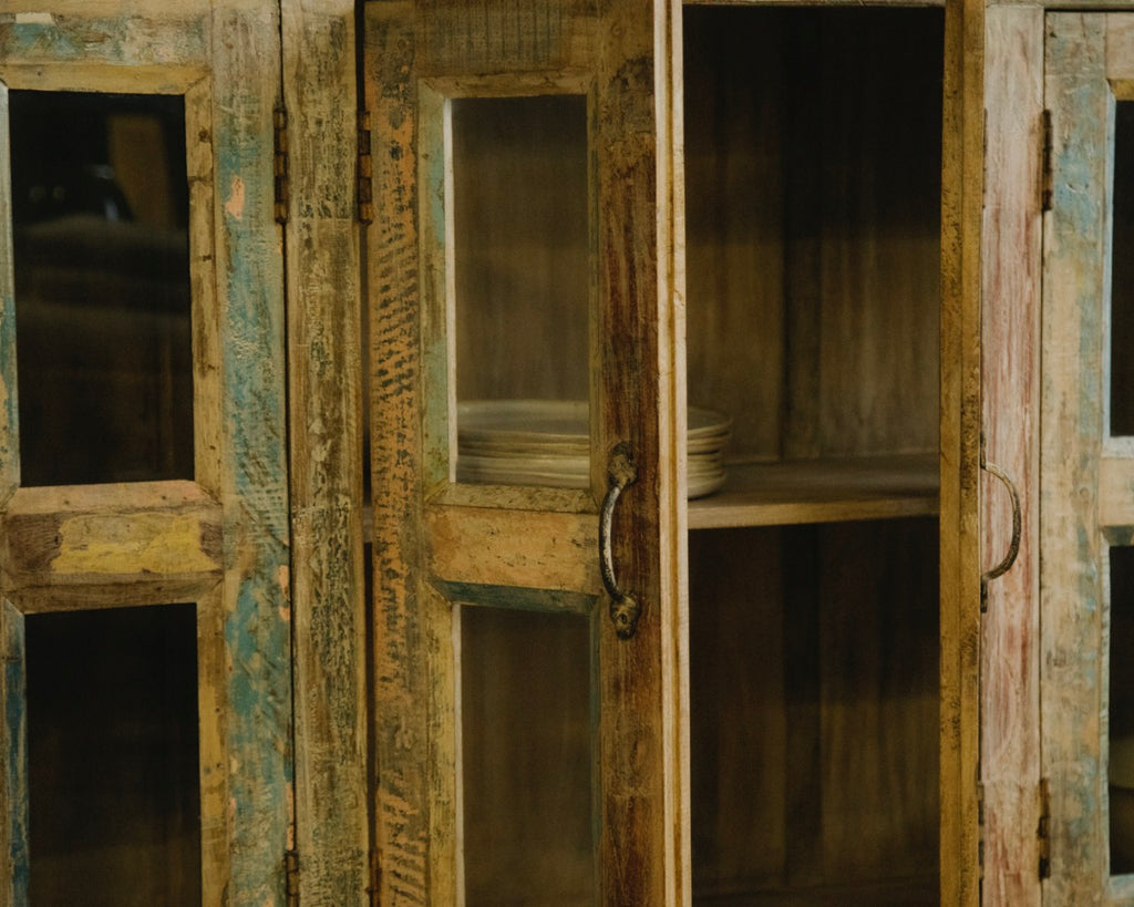 Reclaimed Wood Glass Sideboard
