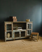 Vintage Teak Glass Display Sideboard