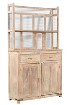 Teak wooden cabinet with glass panels