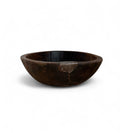 Wooden bowl on a white background