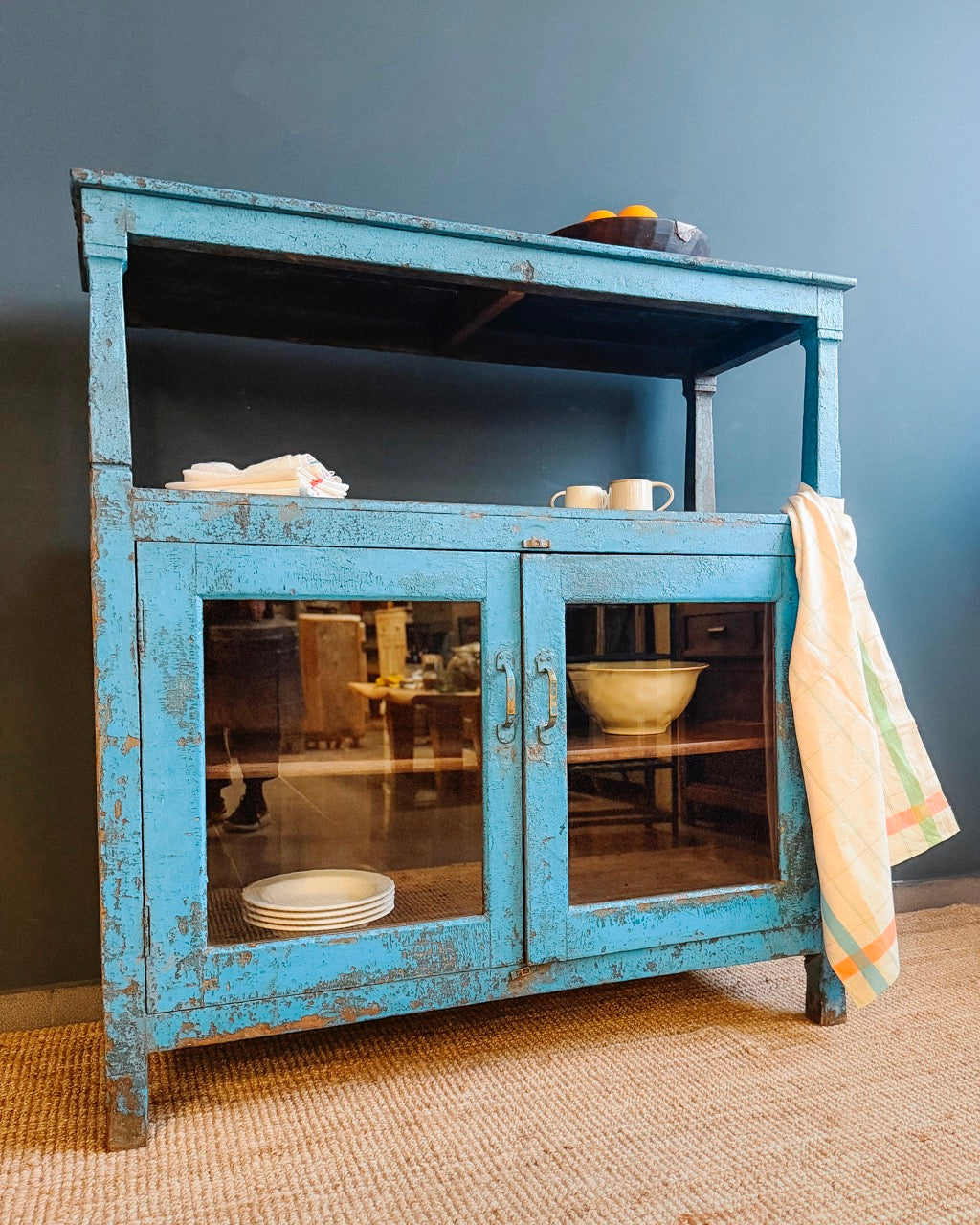 Vintage Teak and Glass Cabinet / Breakfast Bar