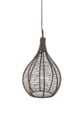 Wicker pendant light on a white background