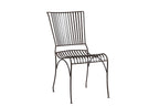 Black metal chair on a white background