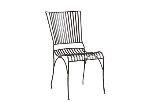 Black metal chair on a white background
