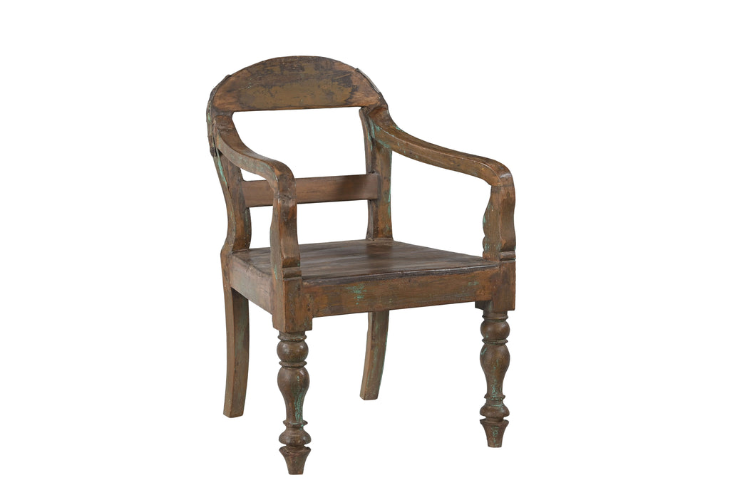 Vintage wooden chair with armrests