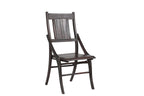 Wooden chair with slatted backrest on a white background