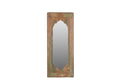 Decorative wall mirror with a wooden frame on a white background